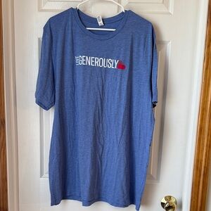 NWOT Bella Canvas Heather Blue "Live Generously" Tshirt
